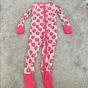 Dream Big Little Bamboo Pink Donut Zippy Romper Pajamas